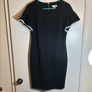 Calvin Klein Dress with Ruffle Sleeves Black Size 12 P